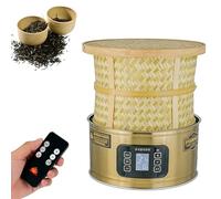 Petit déshydrateur à thé, 400 W, avec télécommande, base en acier inoxydable et cage en bambou, température réglable, pour sécher le thé, les fruits, la viande et les légumes(Gold)