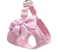 Petit Diamant décoration Doux Respirant Chien Poitrine Harnais Gilet Harnais pour Chiens Animaux Collier Animaux Poitrine Sangle Laisse (Rose XS)