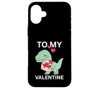 Petit Dinosaure Cool avec Lettre d'amour, Cadeau pour ma Saint-Valentin Coque pour iPhone 16 Plus