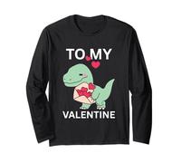 Petit Dinosaure Cool avec Lettre d'amour, Cadeau pour ma Saint-Valentin Manche Longue
