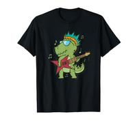 Petit Dinosaure T-Rex Jouant de la Guitare Rock T-Shirt Graphique avec Valeur