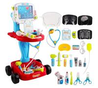 Petit Docteur Playset Centre Mé,dical Portatif sur Roues Jeux d'Imitation Comprend 24PCS Accessoires,Doctor Kit pour Enfants