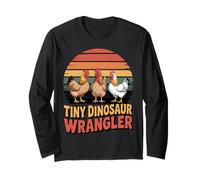 Petit Dompteur De Dinosaures, Agriculteur De Poules Drôle Manche Longue