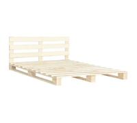 Petit double - MANGO - Cadre de lit 2 PLACES - de palette sans matelas - 140x200 cm bois massif pin FR13793