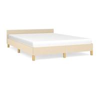 Petit double - MANGO - Cadre de lit 2 PLACES - sans matelas - crème 140x200 cm tissu FR14689