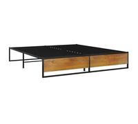 Petit double - MANGO - Cadre de lit 2 PLACES - sans matelas - noir métal 140x200 cm FR14221