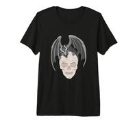 Petit Dragon sur Une tête de Squelette T-Shirt Haut de Gamme