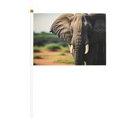 Petit drapeau à main éléphant africain pour jeux de sport et festivals, décoration de défilé 14 x 20,8 cm