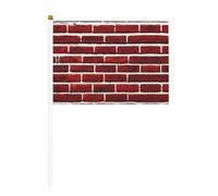 Petit drapeau à main en pierre rouge brique pour jeux sportifs et festivals, décoration de défilé 14 x 20,8 cm