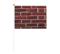 Petit drapeau à main en pierre rouge brique pour jeux sportifs et festivals, décoration de défilé 14 x 20,8 cm