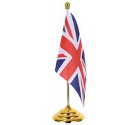Petit Drapeau Britannique de Bureau avec Support, Polyester et Fer | Décoration Patriotique, Installation Rapide, Entretien Facile, pour Réunions Urgentes, Salle de Conférence et Table