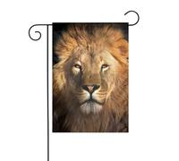 Petit drapeau de jardin de Noël imprimé lion africain double face décoration de pelouse pour l'extérieur de la cour