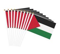 Petit drapeau de la Palestine imprimé drapeau de la Palestine, drapeau double face agitant à la main 14 x 20,8 cm