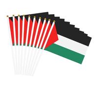 Petit drapeau de la Palestine imprimé drapeau de la Palestine, drapeau double face agitant à la main 14 x 20,8 cm