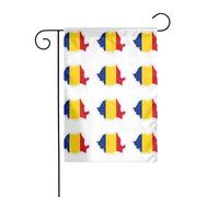 Petit drapeau de la Roumanie imprimé - Petits drapeaux de jardin de Noël double face - Décoration de pelouse pour l'extérieur de la cour