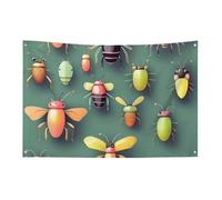 Petit drapeau de maison pour l'extérieur - Atlas des insectes - Drapeau saisonnier pour Noël, Halloween, Pâques, Saint-Valentin