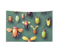 Petit drapeau de maison pour l'extérieur - Atlas des insectes - Drapeau saisonnier pour Noël, Halloween, Pâques, Saint-Valentin