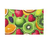 Petit drapeau de maison pour l'extérieur - Différents fruits - Drapeau saisonnier pour Noël, Halloween, Pâques, Saint-Valentin
