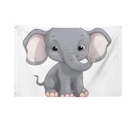 Petit drapeau de maison pour l'extérieur - Joli drapeau saisonnier d'éléphant de dessin animé pour Noël, Halloween, Pâques, Saint-Valentin