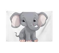 Petit drapeau de maison pour l'extérieur - Joli drapeau saisonnier d'éléphant de dessin animé pour Noël, Halloween, Pâques, Saint-Valentin