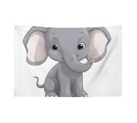 Petit drapeau de maison pour l'extérieur - Joli drapeau saisonnier d'éléphant de dessin animé pour Noël, Halloween, Pâques, Saint-Valentin