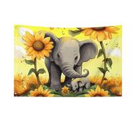 Petit drapeau de maison pour l'extérieur, mère, éléphant, tournesol, drapeau saisonnier pour Noël, Halloween, Pâques, Saint-Valentin