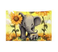 Petit drapeau de maison pour l'extérieur, mère, éléphant, tournesol, drapeau saisonnier pour Noël, Halloween, Pâques, Saint-Valentin
