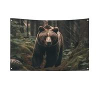 Petit drapeau de maison pour l'extérieur ours dans un arbre - Drapeau saisonnier pour Noël, Halloween, Pâques, Saint-Valentin