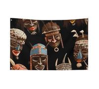 Petit drapeau de maison pour l'extérieur rituel africain ethnique tribal saisonnier pour Noël, Halloween, Pâques, Saint-Valentin