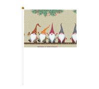 Petit drapeau de Noël à main pour jeux sportifs et festivals, décoration de défilé 14 x 20,8 cm