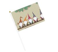 Petit drapeau de Noël à main pour jeux sportifs et festivals, décoration de défilé 14 x 20,8 cm