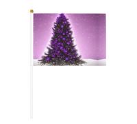 Petit drapeau de Noël violet pour jeux sportifs et festivals, décoration de défilé 14 x 20,8 cm