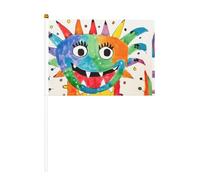 Petit drapeau dinosaure imprimé double face 14 x 20,8 cm, adapté pour les activités d'équipe encourageant