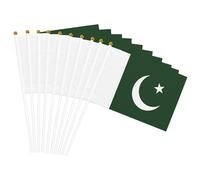 Petit drapeau du Pakistan imprimé à main, drapeau double face agitant à la main 14 x 20,8 cm