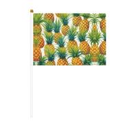 Petit drapeau exotique tropical ananas pour sports et festivals, décoration de défilé 14 x 20,8 cm