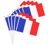 Petit Drapeau Français - 10 Drapeaux Français Bleu Blanc Rouge - Haute Qualité - Résistant - Supporter Equipe de France - Allez les Bleus