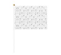 Petit drapeau imprimé avec flèches de chasse, triangles et cerf, graphiques vifs double face pour un agitation facile et un soutien visuel