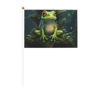 Petit drapeau imprimé grenouille de la paix pour défilés, Mardi Gras, bannière personnalisée (6 pièces)