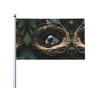 Petit drapeau nid d'oiseau. Imprimé sur un seul côté, 0,9 x 1,5 m, léger et fluide, adapté pour une utilisation en intérieur et en extérieur.