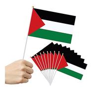Petit Drapeau Palestine 20 Pièces Mini Drapeaux Palestine avec Poteau Solide Haute Qualité Résistant pour Décoration Célébrations de Fête Nationale, 14x21 cm