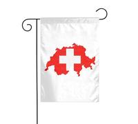 Petit drapeau suisse imprimé carte de Noël drapeaux de jardin double face décoration de pelouse de Noël pour l'extérieur cour