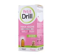 PETIT DRILL sirop 125ml+pipette, toux sèche enfant dès 12 mois, glycérol végétal, sans sucre, arôme fraise. Dispositif médical. Sirop Pour Enfants 125 ml