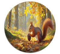 Petit écureuil 1000 Piece Puzzle Rond, pour Enfants Adult Éduchatif DécoRation pour Enfants Cadeau 12 Ans De Qualité Supérieure 1000pcs (67.5x67.5cm)