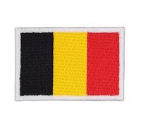 Petit écusson à repasser ou à coudre - Motif drapeau de la Belgique - Thermocollant - Pour vêtements - Dimensions : 4,7 x 3,2 cm