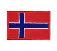 Petit écusson thermocollant drapeau de la Norvège à repasser 4,5 x 3,0 cm