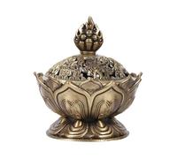 Petit Encensoir Brûle Encens Lotus Bouddha Porte-encens Bronze Vintage Brûleur d'encens Charbon Poêle Luxe Support Encens Méta JA516