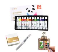 Petit ensemble d'aquarelle - Kit de peinture miniature compact, kit de voyage léger pour artiste, palette de peinture portable, plusieurs peintures à l'eau, ensemble d'aquarelle de voyage pour