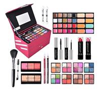 Petit ensemble de maquillage | Ensemble de collection de maquillage | Kit de démarrage de maquillage, avec étui de train inclus, kit de maquillage complet, palette de fards à paupières, fards à joues,