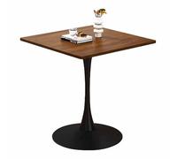 Petit Ensemble de Table à Manger pour 2-4 Personnes, Table Basse de Loisirs carrée du Milieu du siècle avec Base en métal Noir, économie d’Espace