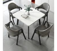 Petit Ensemble de Table à Manger pour 4 Personnes, Ensemble de Table à Manger carrée Moderne, Peu encombrant, pour Salon, Salle de séjour, Cuisine Gray